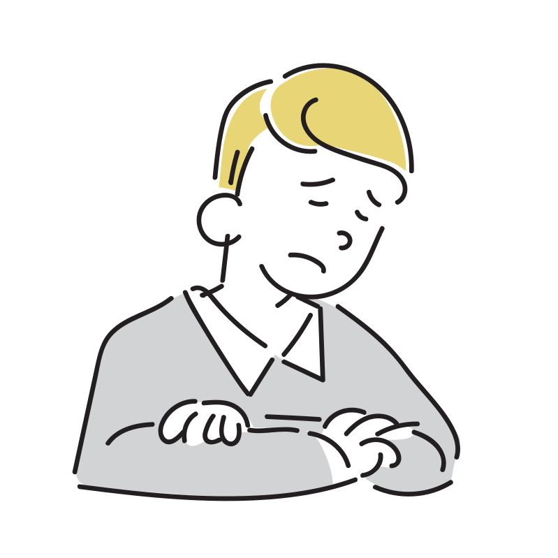 困る男子学生のイラスト(中学生・高校生)