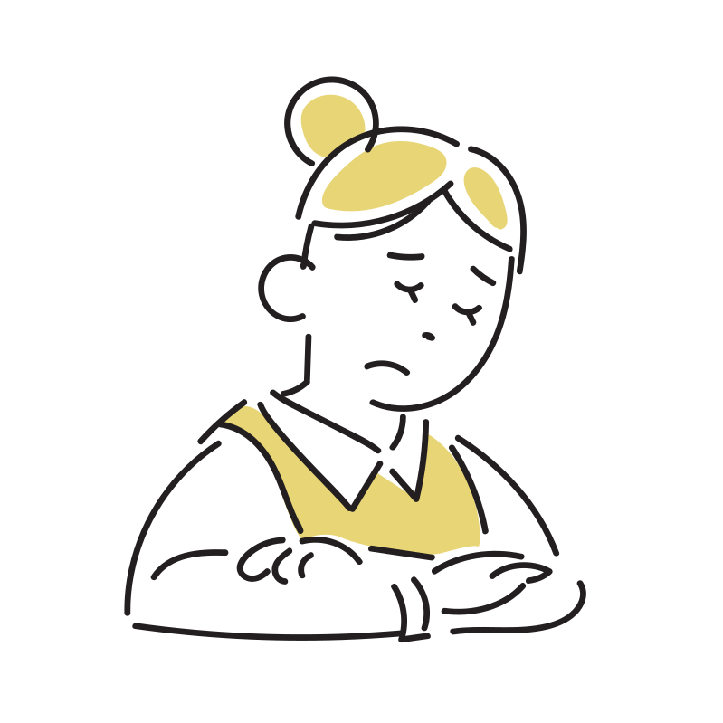 困る女子学生のイラスト(中学生・高校生)