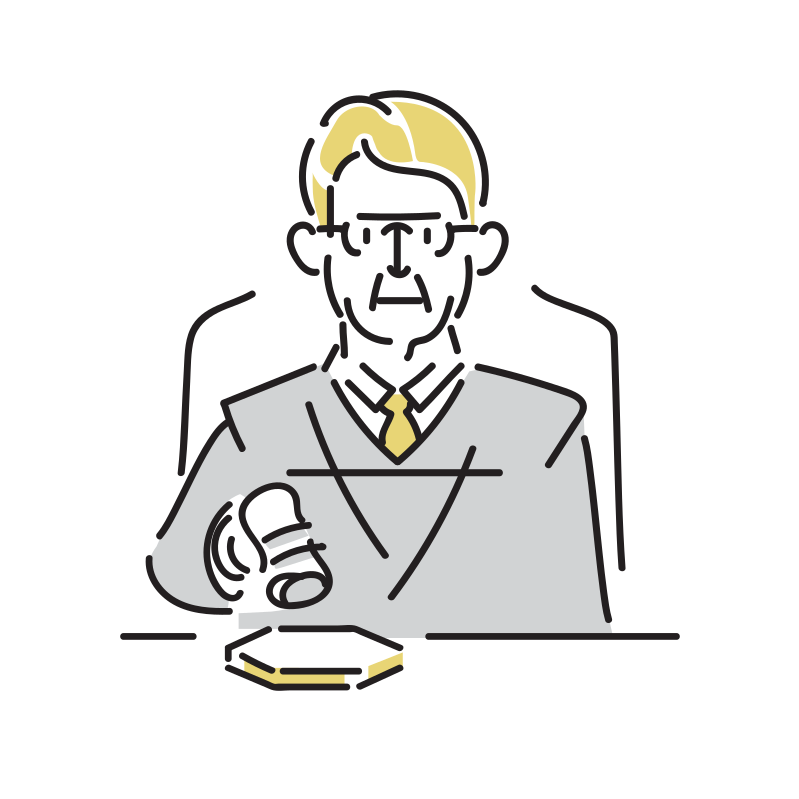 男性裁判官・判事のイラスト(法律)