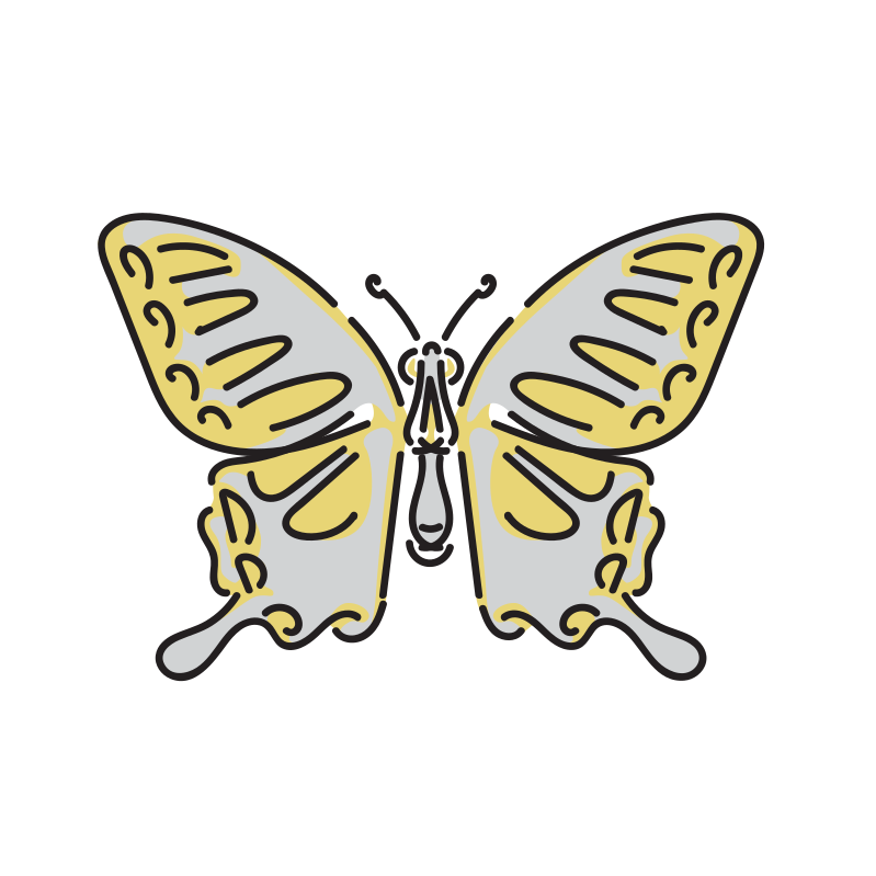 蝶のイラスト アゲハチョウ Loose Drawing 無料で商用利用可なフリーイラスト
