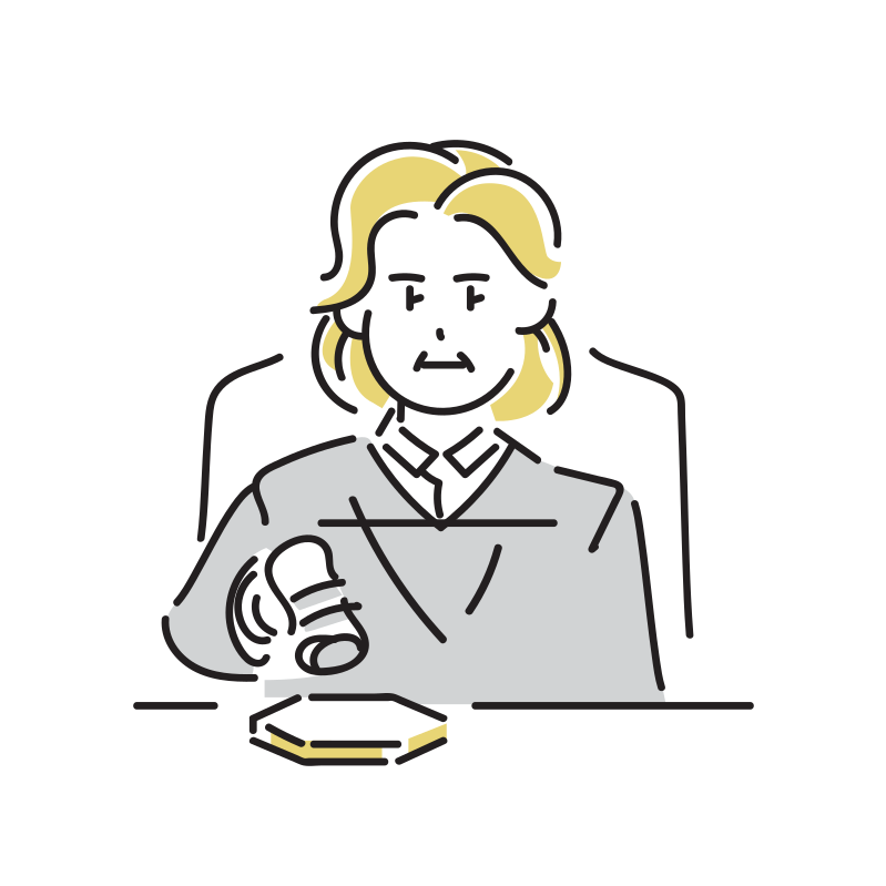 女性裁判官・判事のイラスト(法律)