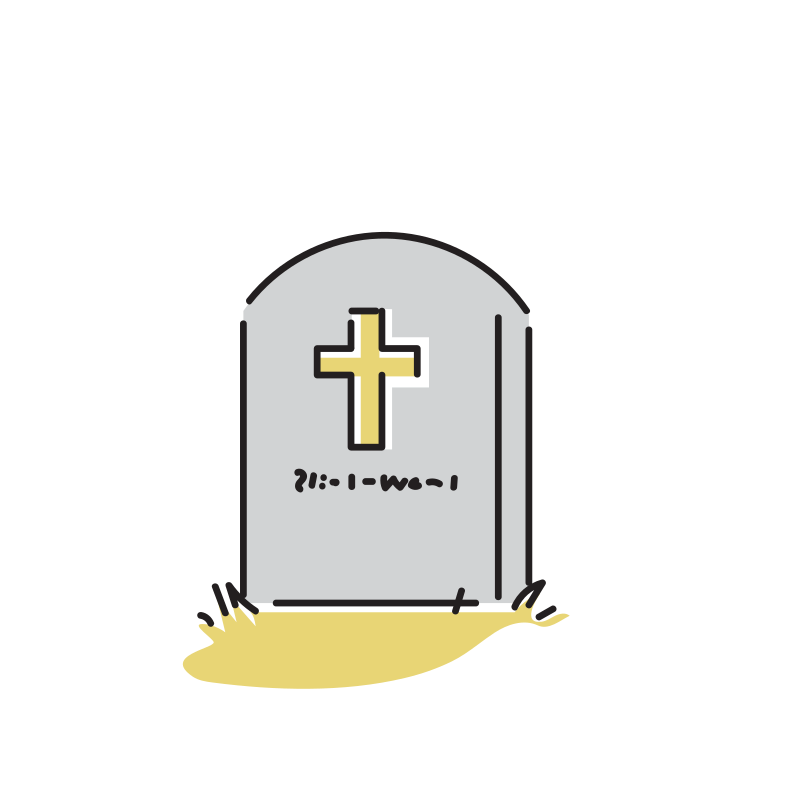 キリスト教の墓石のイラスト Loose Drawing 無料で商用利用可なフリーイラスト