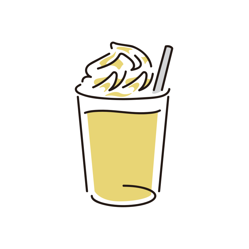 クリームの乗った飲み物のイラスト Loose Drawing 無料で商用利用可なフリーイラスト