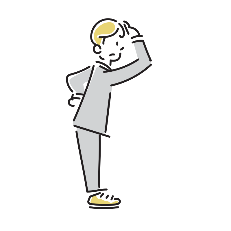 遠くを見るビジネスマンのイラスト(男性)