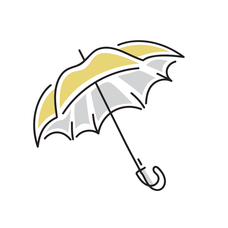 レインコートで傘を持つ子どものイラスト Loose Drawing 無料で商用利用可なフリーイラスト