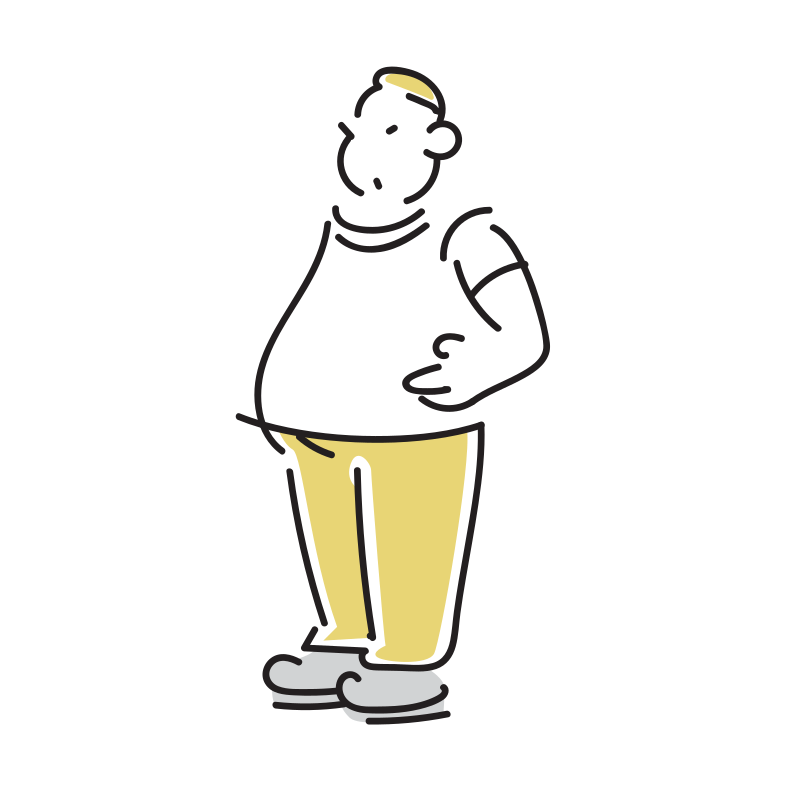 太った男性のイラスト Loose Drawing 無料で商用利用可なフリーイラスト