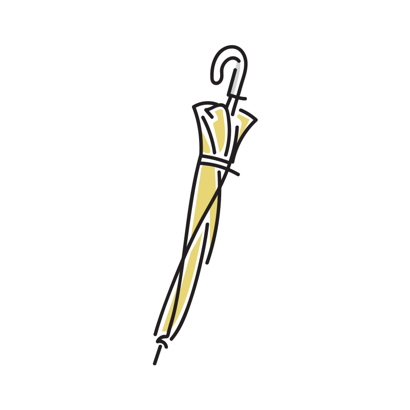 閉じた傘のイラスト Loose Drawing 無料で商用利用可なフリーイラスト