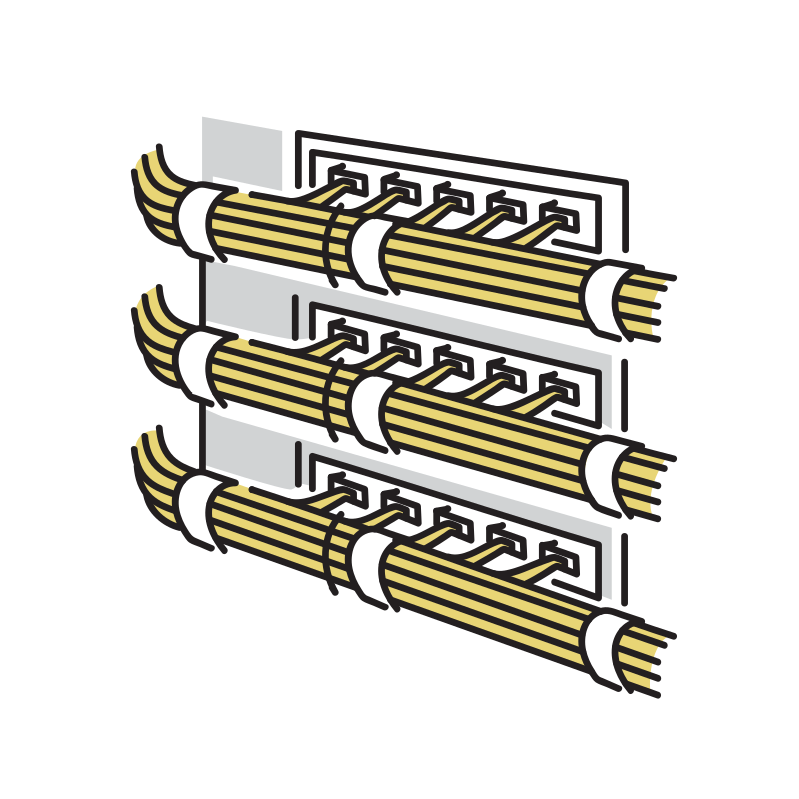 ケーブル 配線と繋がるサーバーのイラスト Loose Drawing 無料で商用利用可なフリーイラスト