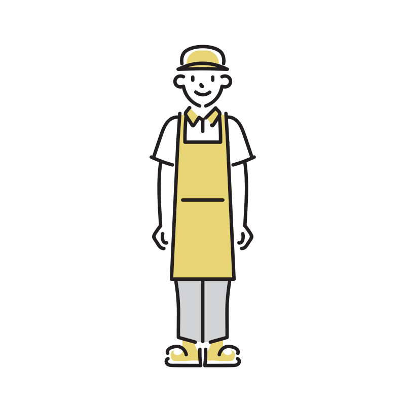 男性飲食店員のイラスト(ファストフード)