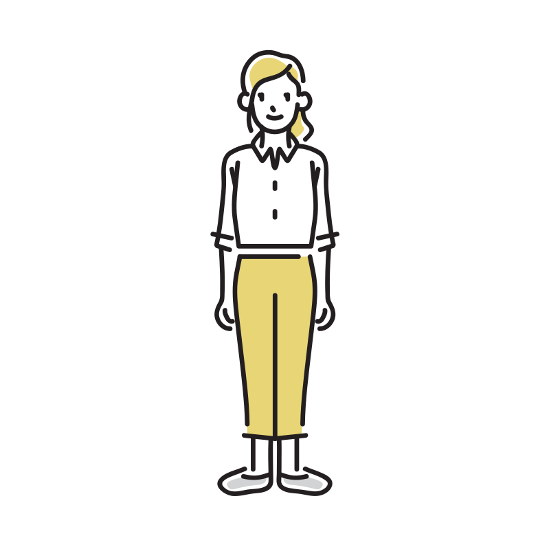 カジュアルな女性のイラスト(ズボン)