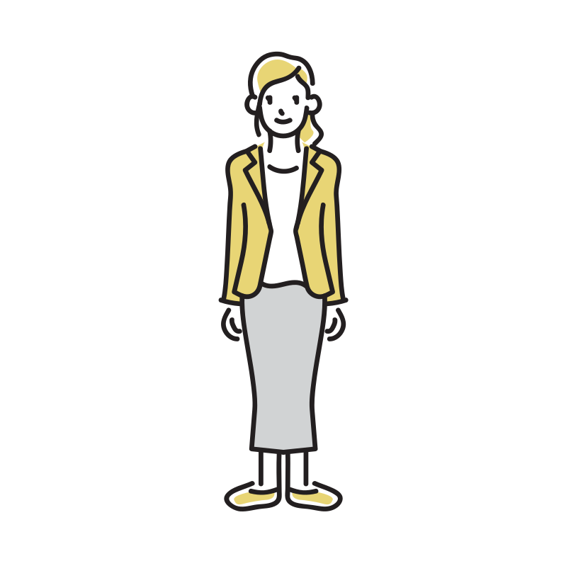 フォーマルな女性のイラスト(スカート)